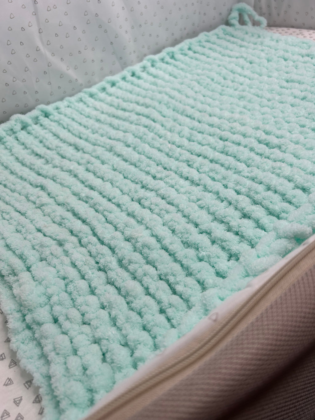 Misknit - Mint Blanket with Dummy/Teether Loop