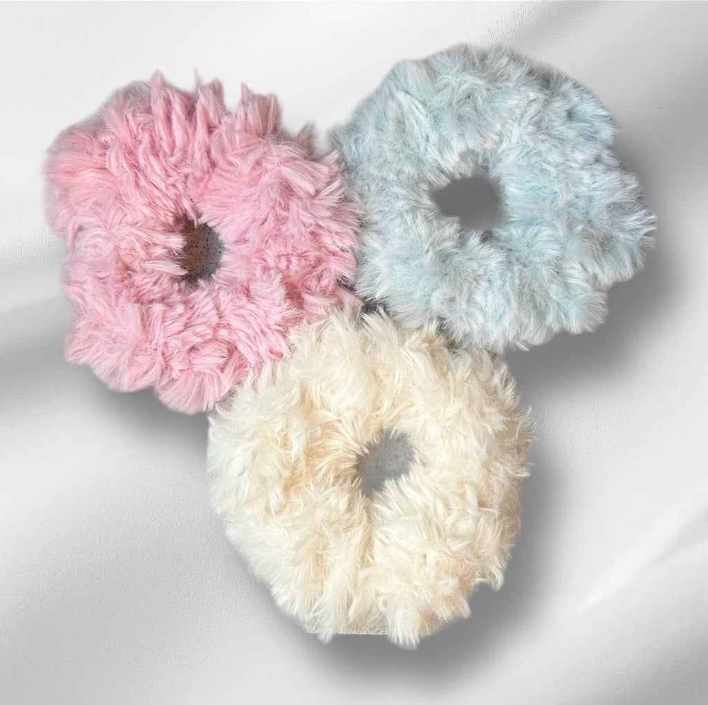 Handmade Crocheted Faux Fur/Fluffy Scrunchie Hair Tie