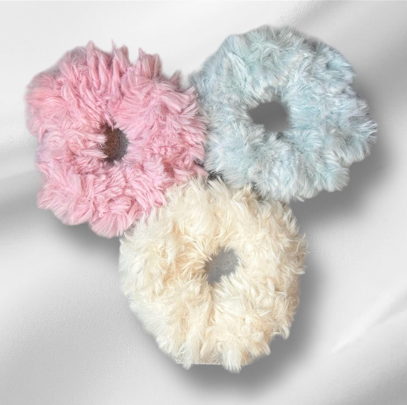 Handmade Crocheted Faux Fur/Fluffy Scrunchie Hair Tie